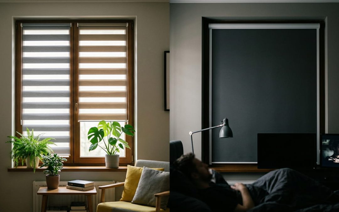 Rolety dzień/noc vs rolety zaciemniające — różnice i zastosowania